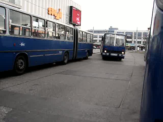 Ich stehe gerade zwischen 4 Ikarus 260 Busse an der Haltestelle rs vezr tere und der fnfte Ikarus 260 fhrt hier an mir vorbei. Aufgenommen am 20.10.2007