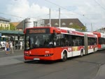 Wg.4551 vom Typ Solaris Urbino 18 der BSAG mit Werbung fr Rewe auf der Linie 27 zur Huckelriede am Hbf Bremen